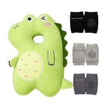 Feidoog Baby Head Protector Cushion Backpack with 3 Knee Pads for Walking & Crawling,Green