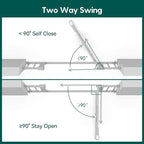 Babelio Auto Close Baby Gate with Small Cat Door, 29-43" Metal Cat Gate for Doorway, Stairs, House, Easy Walk Thru Dog Gate with pet Door, Includes 4 Wall Cups and 3 Extension Pieces, Gray