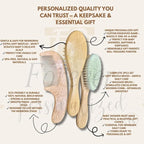 Personalized Wooden Baby Brush Set Girl | Wooden Baby Brush and Comb Set| Personalized Baby Gift | Personalized Baby Gift Girls | Floral Initial New Born Baby Gift