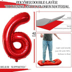 GOER Number 26 Balloons for 26th Birthday Party Decorations,42 Inch Jumbo Foil Helium 62 Balloons for 62nd Birthday Party Decoration (Red)