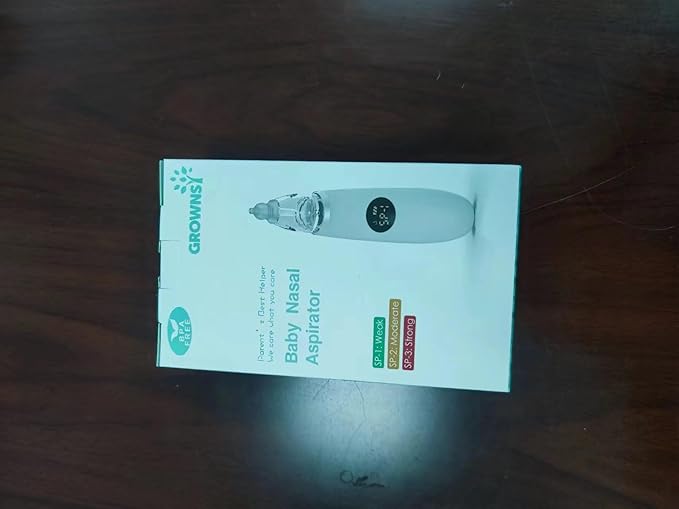 GROWNSY Nasal Aspirator for Baby | Baby Nose Sucker | Electric Nose Suction for Toddler, Ergonomic Booger Sucker with 3 Silicone Tips, Music & Light Soothing Function(Purple)