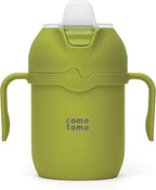 Comotomo Toddler Tumbler 8oz Insulated Sippy Cup with Silicone Straw and Spout, Green
