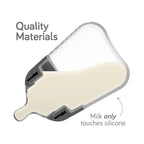 Nanobebe Flexy Silicone Baby Bottle, Anti-Colic, Natural Feel, Non-Collapsing Nipple, Non-Tip Stable Base, Easy to Clean 2-Pack, Sage, 5 oz