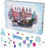 Mattel Disney Frozen Toys, Anna & Elsa Small Doll Advent Calendar with 2 Friend Figures, Moldable Sand & 24 Play Pieces, Inspired by Olaf’s Frozen Adventure