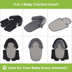 COOLBEBE Upgraded 3-in-1 Babybody Support for Newborn Infant Toddler - Extra Soft Car Seat Insert Cushion Pad, Perfect for Carseats, Strollers, Swings, Black