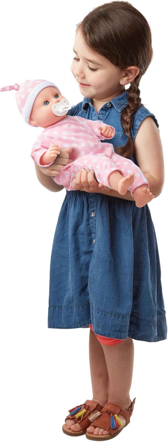 Melissa & Doug Mine to Love Twins Luke & Lucy 15” Light Skin-Tone Boy and Girl Baby Dolls with Rompers, Caps, Pacifiers - Twin Baby Dolls, First Baby Dolls for Toddlers 18 Months and Up