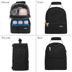 NCVI Breastmilk Cooler Bag with 2 Ice Pack, Breast Pump Bag with Cooler Fits 6 Bottles, Double Layer Breast Milk Baby Bottle Cooler Bag, for Travel, Nursing Mom Daycare, Work, Picnic (Black)