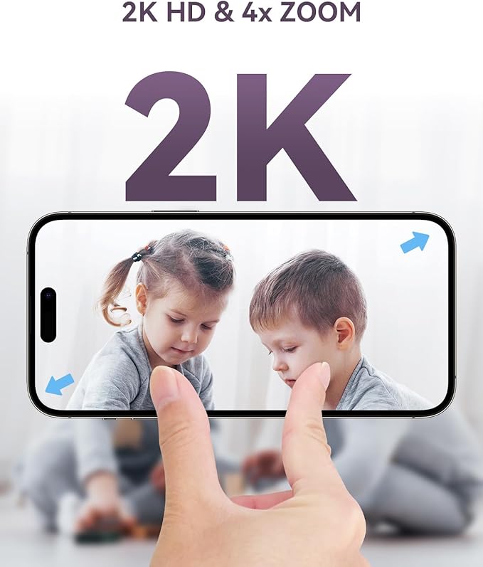 Smart WiFi Baby Monitor - 5" 1080P Split Screen & 2K Camera App Control, Motion Alerts, Sound Detection, HD Night Vision, 5050mAh Battery, 2-Way Talk, Multi-User, Triple Security, 1600ft Range