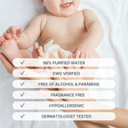 BEBESUP- Korea’s #1 Signature Eco Baby Wipes- 100% Plant-Based 99% Drinkable Water-Based Unscented Ultra-Thick Organic baby wipes Hypoallergenic for sensitive skin Flip-Top (1 Pack)
