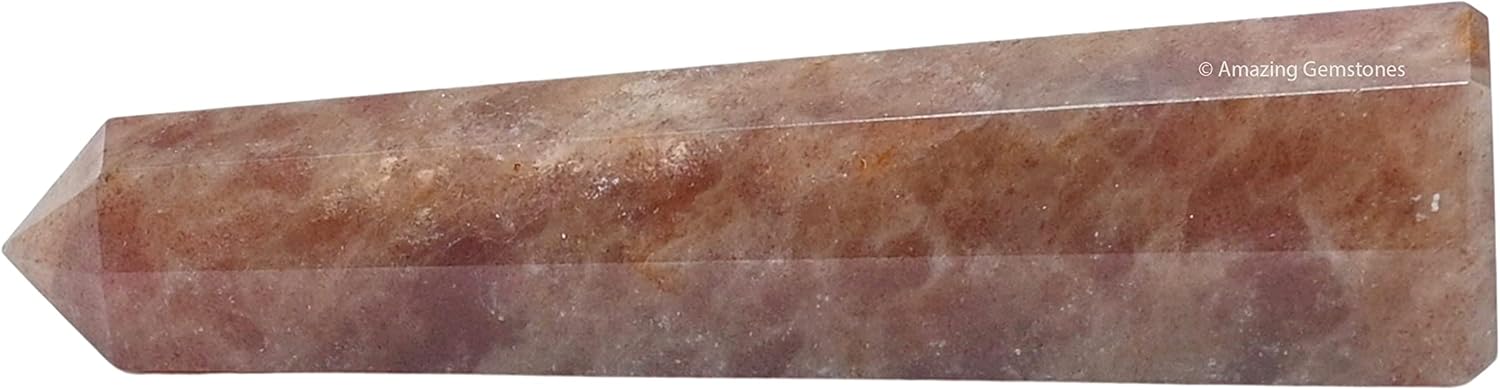 Amazing Gemstone Strawberry Quartz Crystal Towers - Natural Healing Crystal Point Obelisk for Reiki Healing and Crystal Grid (3 Inch)