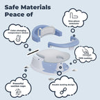 Baby Bath Seat-for Babies 6 Months & up with Temperature Alert+Soft Cushion+Suction,Toddler Bath Seat for Baby, Sitting Up with Baby Bathtub Seat, Blue