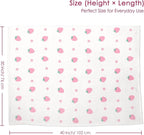 Strawberry Baby Blankets for Girls, Soft Nursery Minky Blankets with Muslin and Dotted Fleece Back 30x40 inches, Receiving Bed Quilt for Newborn, Infants, Toddlers