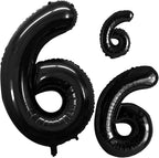 GOER Black Foil Balloons Number 6,Huge Number Balloons for 6th Birthday Party Supplies Anniversary Decorations (3 pcs,42 inch,32 inch,16inch)