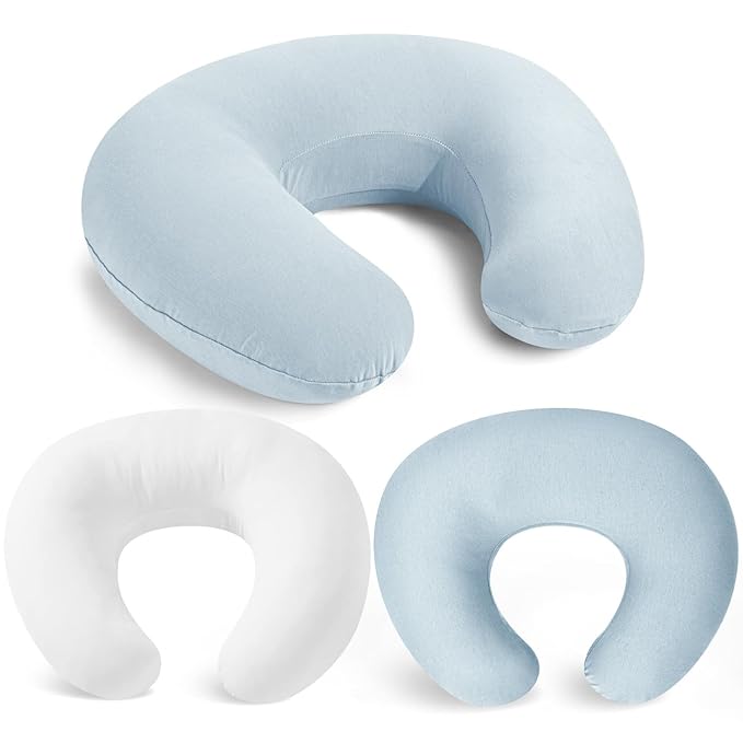 Nursing Pillow with 2 Covers, Feeding Pillows for Breastfeeding, Baby Nursing Pillow, Machine Washable