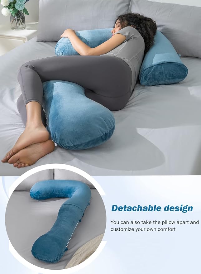 INSEN Cooling Pregnancy Pillow for Sleeping, L-Shaped for Side Sleeper