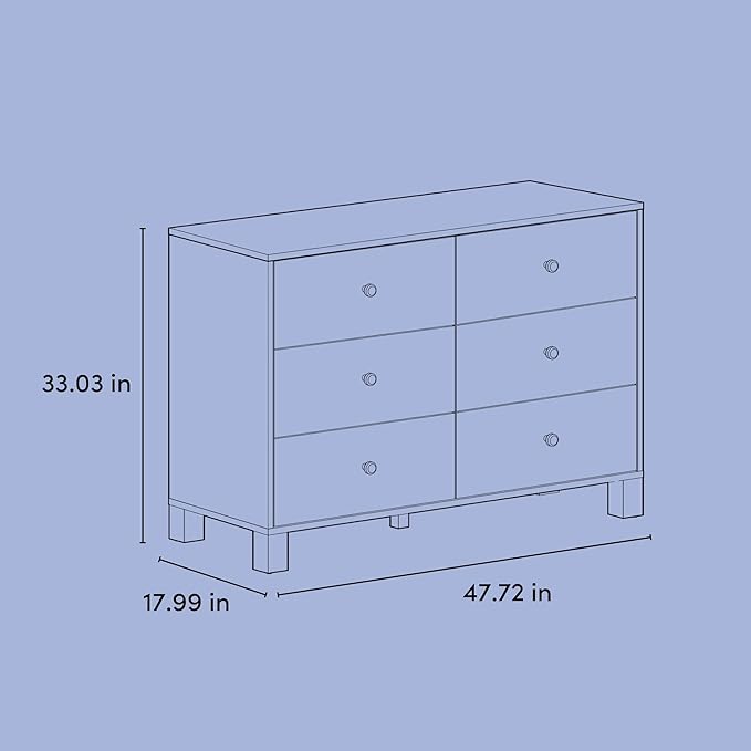 Storkcraft California 6-Drawer Double Dresser (Black with Driftwood) - GREENGUARD Gold Certified, Interlocking Drawer System, Dresser Drawer Organizer for Kids Bedroom