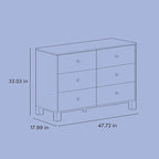 Storkcraft California 6-Drawer Double Dresser (Olive with Driftwood) - GREENGUARD Gold Certified, Interlocking Drawer System, Dresser Drawer Organizer for Kids Bedroom