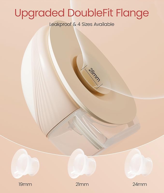NCVI Heated Hands Free Breast Pump, 360° Warm Wearable Breastfeeding Pump, -300 mmHg Hospital-Grade Suction, 2000mAh Long Battery, 4 Modes & 9 Levels, Leakproof Design, Slim & Quiet, 19–28mm Flanges