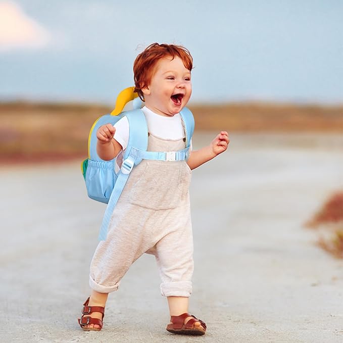 Accmor Toddler Leash Backpack with Anti Lost Wrist Link, Cute Dinosaur Bag Children Safety Walking Harness with Removable Little Pouch, Kids Travel Essential Mini Back Pack with Tether for Baby Boys