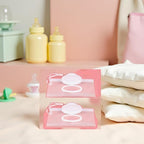 2 Pcs White Baby Wipe Case, Travel Holder Keeps Wipes Moist Set of Wet Diaper Wipes Holders Cases Portable Travel On The Go Refillable Dispenser Container Waterproof Wipe Container,Diaper Wipe Holders