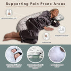 BellaMoon C Shaped Pregnancy Pillow for Sleeping (55 Inch) Maternity Body Pillow with Cooling Cover Soft Support for Women, Back, Legs, Belly C Pillow for Side Sleeping & Full Body pillows for adults