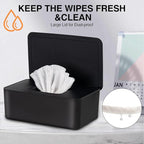 Baby Wipes Dispenser, Wipe Holder for Baby & Adult,Keeps Wet Tissue Fresh, Non-Slip Wipes Case, Flushable Wipe Container with Sealing Design Lid
