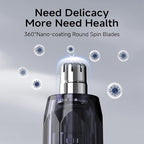 Nose Ear Trimmer Clipper R Angle Round Fast Charge Type-c Port Painless Hair Trimmer for Men Women,Touch Control Available Wet Hands with IPX7 Waterproof,Dual Edge Blades for Easy Cleaning Grey