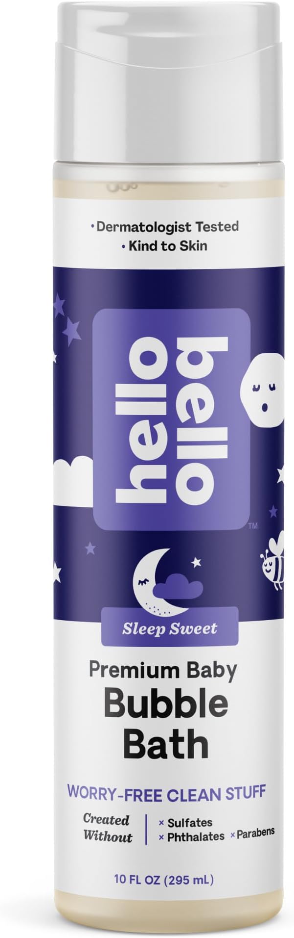Hello Bello Nighttime Bubble Bath - Gentle Hypoallergenic Formula for Babies and Kids - Vegan and Cruelty-Free - Sleep Sweet Scented - 10 fl oz