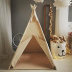 Teepee Tent for Kids-Portable Children Play Tent Indoor Outdoor (Khaki)