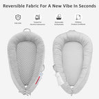 Baby Lounger – Soft & Breathable Newborn Nest for Infants 0-24 Months, Organic Cotton Baby Pillow for Tummy Time, Playtime & Travel, Newborn Babies Essential Gift