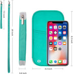 RFID Family Passport Wallet Holder Waterproof, Travel Document Organizer Credit Card Clutch Bag for Men Women