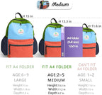 Toddler Backpack for Boys 2-5: Preschool Kindergarten Backpack - 13"" Daycare Backpack Fit A4 Folder, Medium