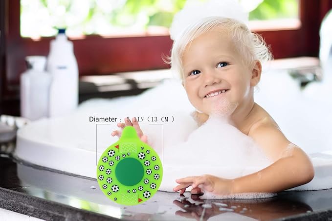 Bathtub Drain Stopper, Silicone Tub Stopper Plug, Universal Bath Drain Cover, Kids Tots Babies Gift (Green Football)