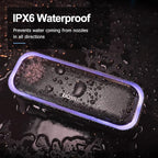 DOSS SoundBox Pro Bluetooth Speaker with 20W Stereo Sound, Active Extra Bass, 20H Playtime, IPX6 Waterproof, TWS Pairing, Multi-Colors Lights, Portable for Hiking, Camping, Beach, Outdoor, Party-Black