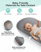 COMOMY Baby Changing Pad for Dresser - Wipeable Changing Pad with Restraining Belt, Waterproof, Soft, Lightweight and Portable, Easy to Clean for On The Go Diaper Change, Grey