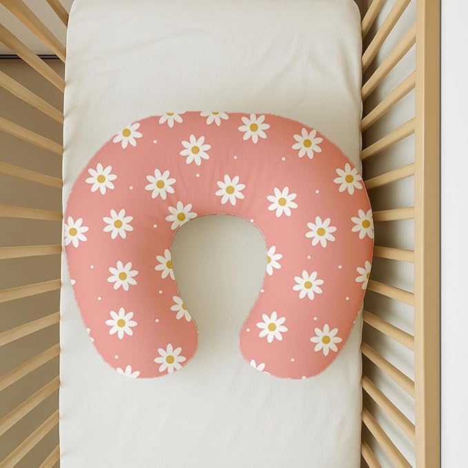 Nursing Pillow Covers 2 Pack, Breastfeeding Pillow Slipcovers Soft and Stretchy, Nursing Covers for Baby Girls Boys Newborn