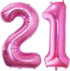 GOER Number 12 Balloons for 12th Birthday Sweet 12 Party Decorations,42 Inch Jumbo Foil Helium 21 Balloons for 21st Birthday Party Decoration (Hot Pink)