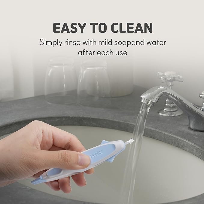 HubiBaby 3 in 1 Baby Nose Cleaning Tweezer Booger Remover and Baby Ear Wax Removal Tool with Soft Silicone Dual Ear Wax and Safe Nasal Picker for Newborns Infants & Toddlers (Pink)