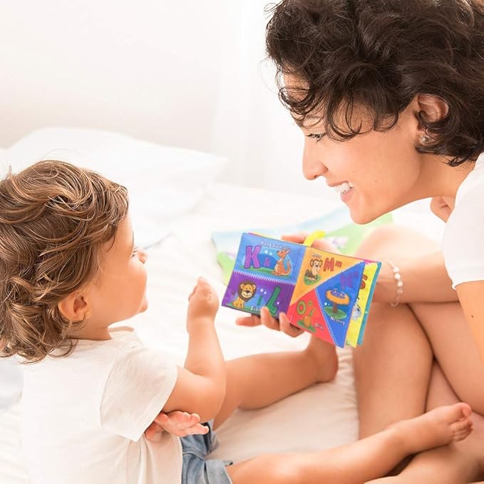 8PCS Baby Bath Books Set with Crinkle Sound, Soft Sensory Early Learning Toys for Newborns & Infants, Washable Teething Educational Activity Toy ﻿