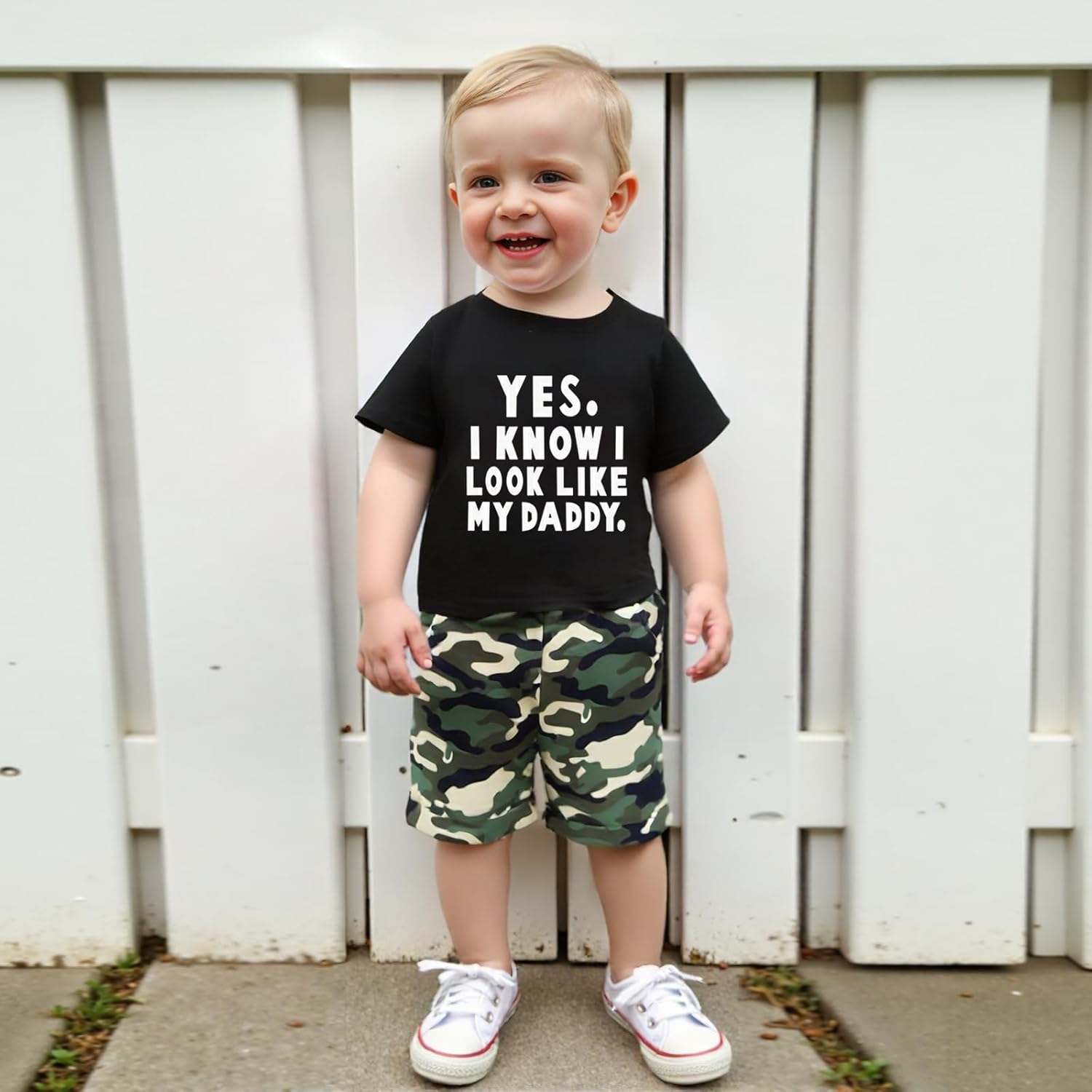 wdehow Toddler Kids Baby Boy Summer Clothes Sets 1T 2T 3T 4T 5T Letter Print Short Sleeve Tops Camouflage Shorts Outfits