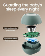 2025 Mom's Choice Awards, Portable Sound Machine for Baby Adult, AI Cry Detection, 18 Soothing Sound, Bluetooth Rechargeable White Noise Machine for Home Office Travel, Nursery Light, Cyan