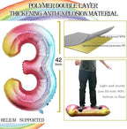 GOER Number 13 Balloons for 13th Birthday Sweet 13 Party Decorations,42 Inch Jumbo Foil Helium 31 Balloons for 31st Birthday Party Decoration (Rainbow)