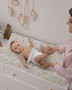 Blissful Diary Muslin Changing Pad Cover for Girls Boys, Ultra Soft Breathable Cotton, Baby Diaper Change Table Pad Covers, 2Pack (Roman Green&Leaf)