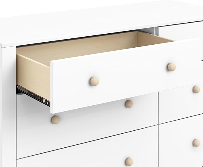 DaVinci Carter's Marisol 6-Drawer Dresser in White/Washed Natural, GREENGUARD Gold Certified