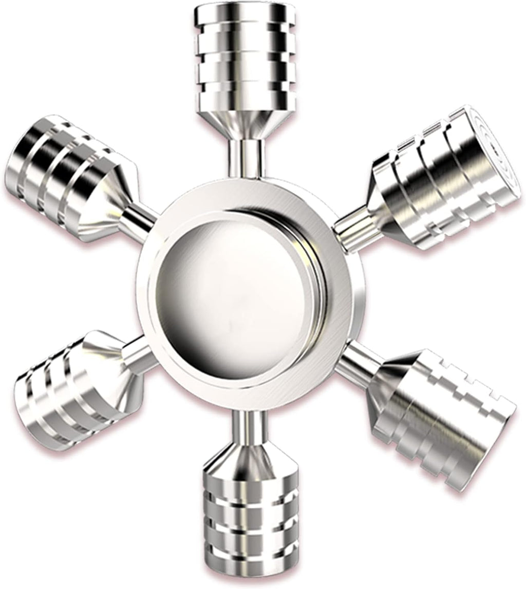 Metal Fidget Spinner Toy Stainless Steel, Horizontal and Vertical Can Rotate Spins, Precision Durable Bearing High Speed Spin 3-4 Min, EDC Focus Anxiety Stress Relief for Adults