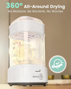 GROWNSY Bottle Sterilizer and Dryer, Compact Electric Steam Baby Bottle Sterilizer (Esterilizador de Biberones), Bottle Sanitizer for Baby Bottles, Pacifiers, Pump Parts