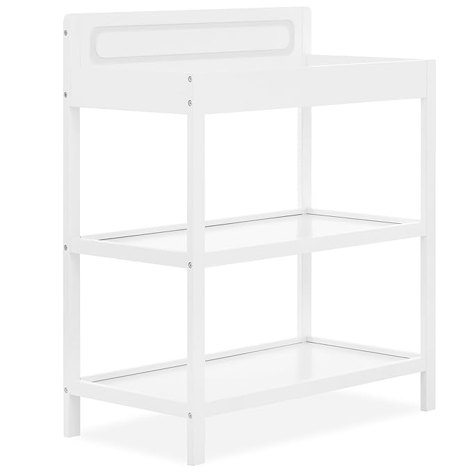 Dream On Me Avery Changing Table in White – JPMA Certified, Multiple Spacious Storage Shelves, Compact Slim Space-Saving Design, Water-Based Non-Toxic Finish