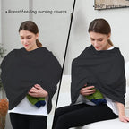 Carseat Covers for Baby Breastfeeding – Multi use Car Seat Canopy Cover, Infant Stroller Canopy Cover for Boy and Girls (Black Print)