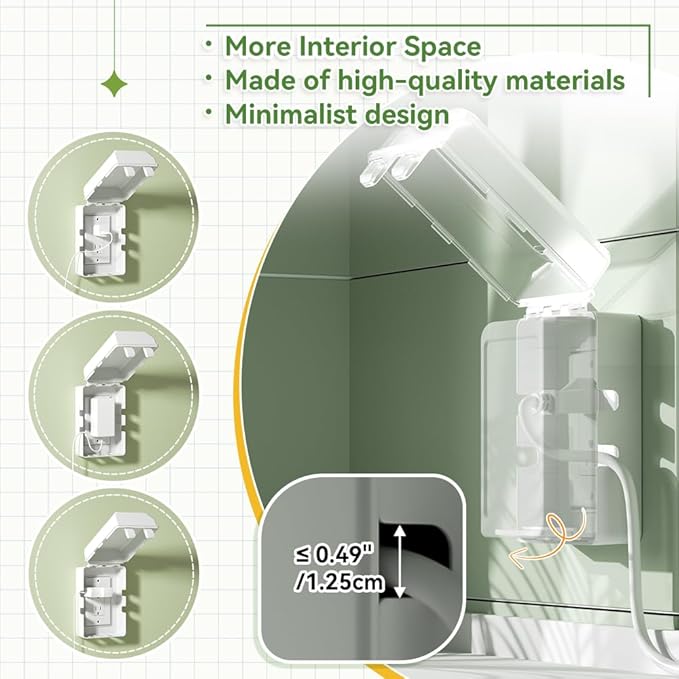 SAFELON 1Pcs Baby Proof Electrical Outlet Box Electrical Outlet Cover Baby Proof Box Plug Cover for Baby Safety (Clear-White)