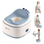 3 in 1 Potty Training Toilet, Dinosaur Toddler Potty Training Seat for Boys Girls with Comfortable Cushion, Easy-to-Clean and Anti-Slip Potty Training Step Stool for Toilet (Blue)
